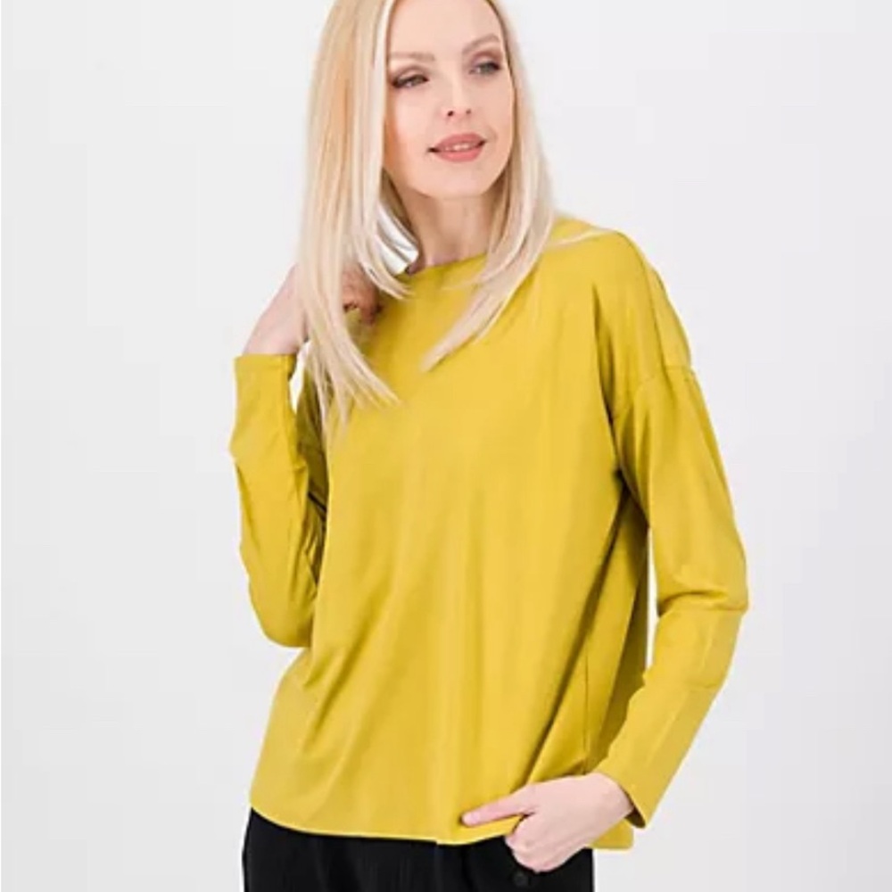 Wynne Layers Long-Sleeve Crewneck Top in green Large‎